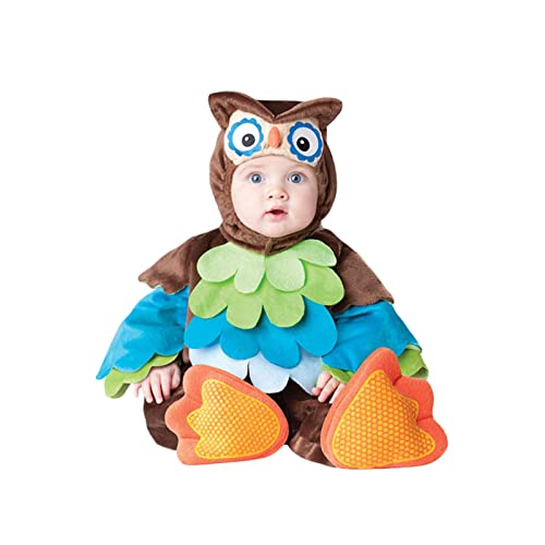 SKZZVI Lustige Baby Hummer Jumpsuit Baby Jungen Mädchen Halloween Tier Kostüm Herbst Winter Warm Ein Stück Outfit (A2 Owl, 24-30 Months) von SKZZVI