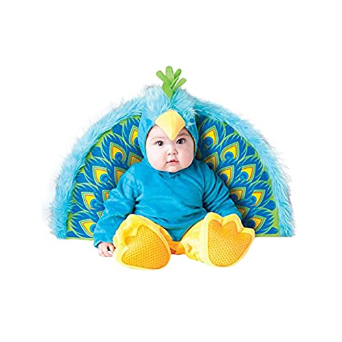 SKZZVI Lustige Baby Hummer Jumpsuit Baby Jungen Mädchen Halloween Tier Kostüm Herbst Winter Warm Ein Stück Outfit (A2 Peacock, 12-18 Months) von SKZZVI