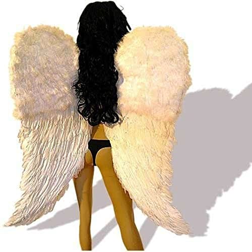 Engelsflügel schwarz oder weiß 75x50cm oder 100x95 cm Engel Flügel Halloween Fasching Karneval Fallen Angel (weiß 100x95) von SL-Store GbR