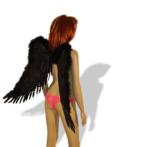 SL-Store GbR Engelsflügel schwarz oder weiß 75x50cm Engel Flügel Halloween Fasching Karneval Fallen Angel (schwarz) von SL-Store GbR