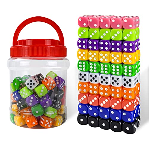 100 Stück 14MM Farben Würfel Set Undurchsichtige Acrylwürfel,6 Seitige 10 Farben Spielwürfel Bunt für Brettspiele Würfelspiele Mathematikspiele mit Kostenlosem Samtbeutel 100 Stück 14MM Farben Würfel Set Undurchsichtige Acrylwürfel,6 Seitige 10 Farben Spielwürfel Bunt für Brettspiele Würfelspiele Mathematikspiele mit Kostenlosem Samtbeutel von SLAKOZYT