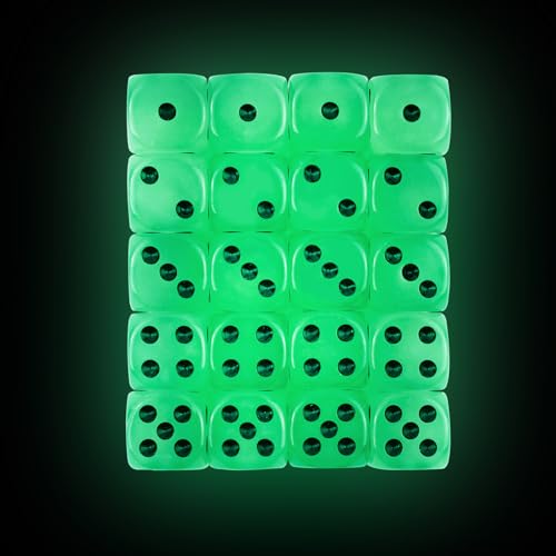 20 Stück 16mm Spielwürfel Leuchten im Dunkeln Würfel,Dice Würfel für DND, MTG, RPG, Tenzi, Yahtze, Bunco, Tischborad Spiele, Mathe Teaching,KTV Bar Familie Party 20 Stück 16mm Spielwürfel Leuchten im Dunkeln Würfel,Dice Würfel für DND, MTG, RPG, Tenzi, Yahtze, Bunco, Tischborad Spiele, Mathe Teaching,KTV Bar Familie Party von SLAKOZYT