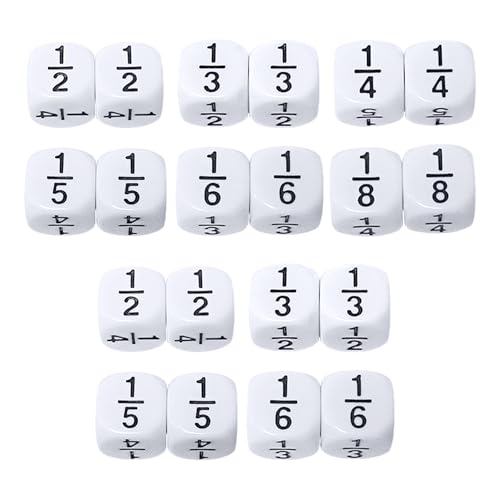 20 Stück Fraction Würfel, 16mm Bruchwürfel Weiß, Kinderspielzeug für Mathematik, Bruchsymbole Würfel, Pädagogische Bruchrechen-Spiele, Arithmetische Lehrmittel, Kinderspiel für Educational Toys 20 Stück Fraction Würfel, 16mm Bruchwürfel Weiß, Kinderspielzeug für Mathematik, Bruchsymbole Würfel, Pädagogische Bruchrechen-Spiele, Arithmetische Lehrmittel, Kinderspiel für Educational Toys von SLAKOZYT
