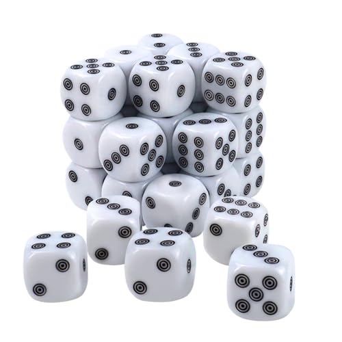 40PCS Würfel Set,Standard Spiel Würfel für Erwachsene,16mm Würfel mit weißem Perlkorn Kreis, D6 Würfel Set für Würfelspiel,Mathe Unterricht,Tisch Brettspiele,Abgerundete Kanten,Glatteres Rollen von SLAKOZYT