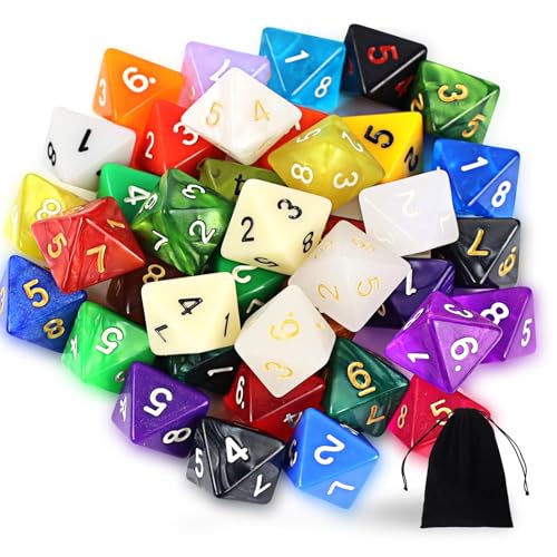 Polyedrisch Würfel Set,40 Stück Polyedrisch Würfel Set mit Schwarzem Beutel,8 Seitige Bunt Würfel, D8 Spiel Würfel für Dungeons and Dragons Pathfinder DND RPG MTG (D8) Polyedrisch Würfel Set,40 Stück Polyedrisch Würfel Set mit Schwarzem Beutel,8 Seitige Bunt Würfel, D8 Spiel Würfel für Dungeons and Dragons Pathfinder DND RPG MTG (D8) von SLAKOZYT