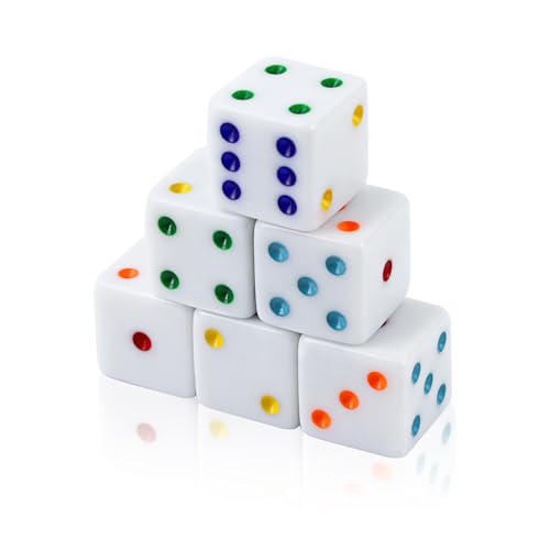 6 Stück 25mm Würfel Set,D6 Bunt Würfel 6 Seitige Spiel Würfel,Acryl Farbwürfel für Tischspiele,Bunt Würfel für Lernspielzeug, Matheunterricht,Party und Klassenzimmer 6 Stück 25mm Würfel Set,D6 Bunt Würfel 6 Seitige Spiel Würfel,Acryl Farbwürfel für Tischspiele,Bunt Würfel für Lernspielzeug, Matheunterricht,Party und Klassenzimmer von SLAKOZYT