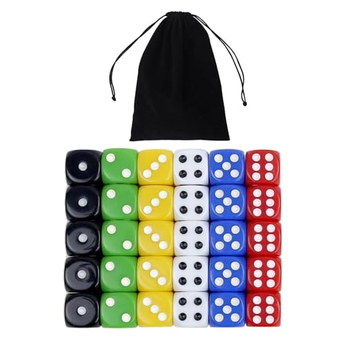 30 Stück Würfel Set,6 Seitige Würfel D6 Bunt Würfel,22mm Acryl Spiel Würfel mit 6 Farben für Tischspiele,Bunt Würfel mit Runden Ecken, für Lernspielzeug, Matheunterricht, Party und Klassenzimmer 30 Stück Würfel Set,6 Seitige Würfel D6 Bunt Würfel,22mm Acryl Spiel Würfel mit 6 Farben für Tischspiele,Bunt Würfel mit Runden Ecken, für Lernspielzeug, Matheunterricht, Party und Klassenzimmer von SLAKOZYT