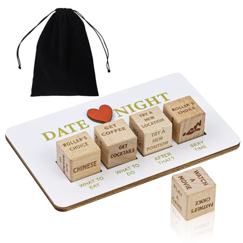 SLAKOZYT Würfel für Paare,Date Night Würfel Set,Valentinstag Romantisches Paar Würfel Spiel,Dating Dice,Paar-Spiele-Set für Jahrestag, Geburtstag,mit schwarzer Tasche SLAKOZYT Würfel für Paare,Date Night Würfel Set,Valentinstag Romantisches Paar Würfel Spiel,Dating Dice,Paar-Spiele-Set für Jahrestag, Geburtstag,mit schwarzer Tasche von SLAKOZYT