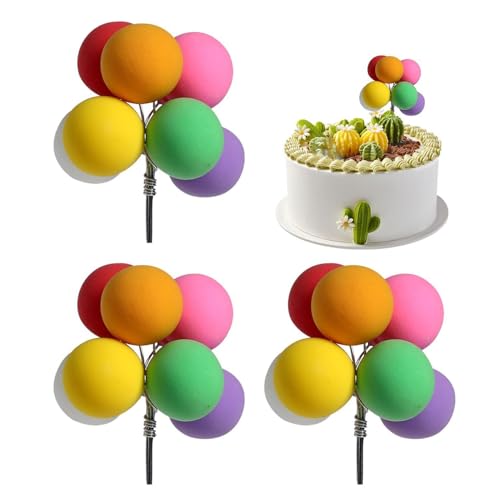3-Teiliges Buntes Ballonbündel, Geburtstagskuchenaufsätze, Tortenaufsätze, Tortenaufsätze, Märchen-Partydekorationen 3-Teiliges Buntes Ballonbündel, Geburtstagskuchenaufsätze, Tortenaufsätze, Tortenaufsätze, Märchen-Partydekorationen von SLAXJNE