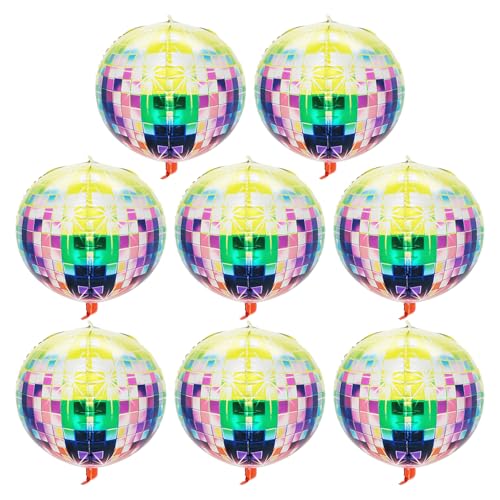 8 Stück Disco-Luftballons, 4D-Disco-Luftballons, Laser-Disco-Kugeln, Glitzer-Disco-Luftballons, Bar-Disco-Party-Dekorationen von SLAXJNE