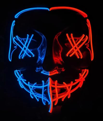 LED Halloween Purge Mask & Light Up Gloves Set - 3 Light Modes Scary Face Mask - Halloween Costume for Adults & Kids LED Halloween Purge Mask & Light Up Gloves Set - 3 Light Modes Scary Face Mask - Halloween Costume for Adults & Kids von SLDALES