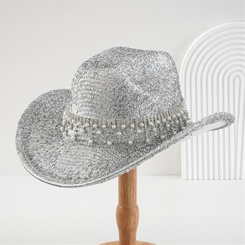 SLEDEZ Klassischer Zylinder für Herren Bowlerhüte for Damen und Herren Party-Bowlerhüte(Silver) von SLEDEZ