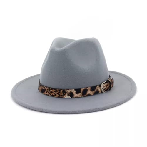 SLEDEZ Klassischer Zylinder für Herren Bowlerhut aus Tweed mit Leopardenmuster, Jazzhut for Herren, flache Krempe, Hut mit großer Krempe(Colour 1) von SLEDEZ