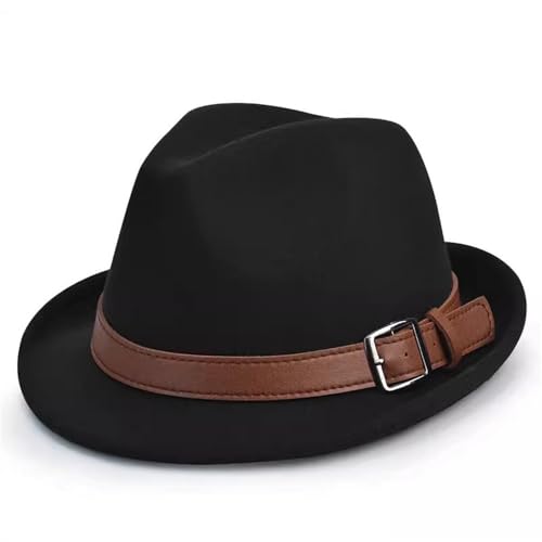 SLEDEZ Klassischer Zylinder für Herren Bowlerhut for Herren im Frühling und Herbst, britischer Gentleman-Hut, Retro, lässiger Jazzhut(Black) von SLEDEZ
