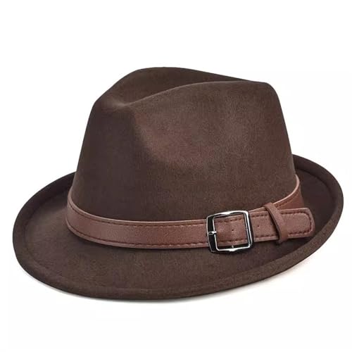 SLEDEZ Klassischer Zylinder für Herren Bowlerhut for Herren im Frühling und Herbst, britischer Gentleman-Hut, Retro, lässiger Jazzhut(Brown) von SLEDEZ