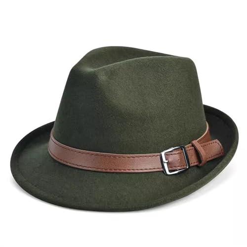 SLEDEZ Klassischer Zylinder für Herren Bowlerhut for Herren im Frühling und Herbst, britischer Gentleman-Hut, Retro, lässiger Jazzhut(Green) von SLEDEZ