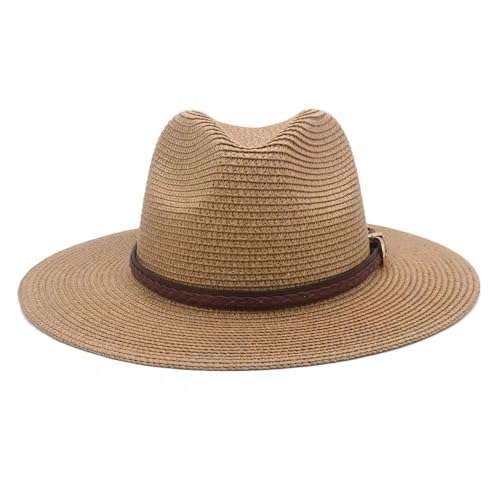 SLEDEZ Klassischer Zylinder für Herren Bowlerhut for Herren und Damen, breite Krempe, weicher Strohhut, Sonnenhut for Reisen und Strand(Colour 4,S) von SLEDEZ