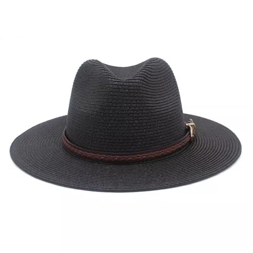 SLEDEZ Klassischer Zylinder für Herren Bowlerhut for Herren und Damen, breite Krempe, weicher Strohhut, Sonnenhut for Reisen und Strand(Colour 5,S) von SLEDEZ
