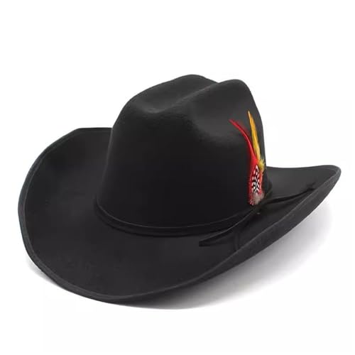 SLEDEZ Klassischer Zylinder für Herren Frühling Herbst Winter Bowler Hut Outdoor Filzhut(Black) von SLEDEZ