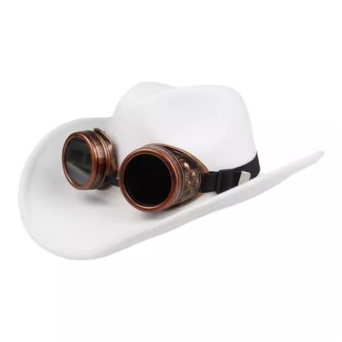 SLEDEZ Klassischer Zylinder für Herren Gothic Punk Casual Vielseitiger Western-Cowboyhut for Männer und Frauen Großkrempiger Sonnenhut mit breiter Krempe(Colour 2,S) von SLEDEZ