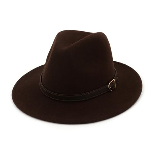 SLEDEZ Klassischer Zylinder für Herren Großer Bowlerhut for Herren, Jazzhut mit großer Krempe(Colour 5) von SLEDEZ