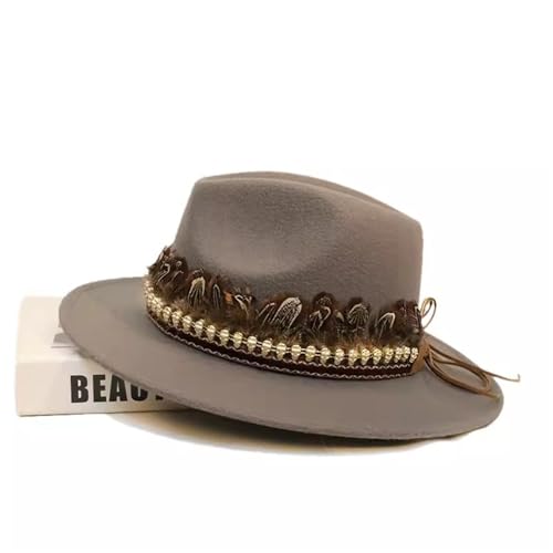 SLEDEZ Klassischer Zylinder für Herren Jazz-Bowlerhut aus Filz mit großer Krempe for Herren und Damen(Colour 5,S) von SLEDEZ