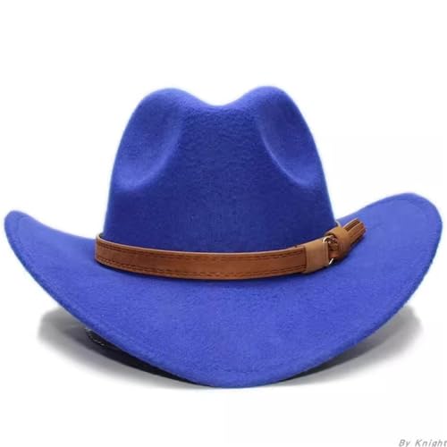 SLEDEZ Klassischer Zylinder für Herren Western-Cowboyhut for Herren und Damen, große Krempe, breite Krempe, Schatten, Bowlerhut(Colour 3,L) von SLEDEZ