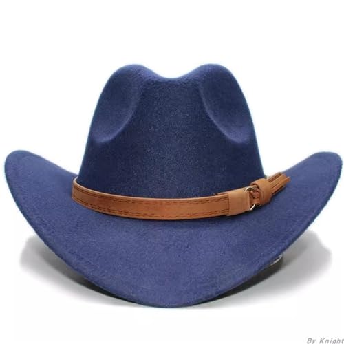 SLEDEZ Klassischer Zylinder für Herren Western-Cowboyhut for Herren und Damen, große Krempe, breite Krempe, Schatten, Bowlerhut(Colour 4,M) von SLEDEZ