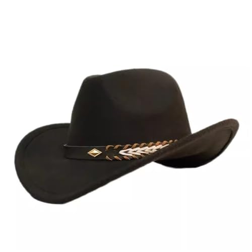 SLEDEZ Klassischer Zylinder für Herren Western-Cowboyhut mit großer Krempe und breiter Krempe for Herren und Damen von SLEDEZ
