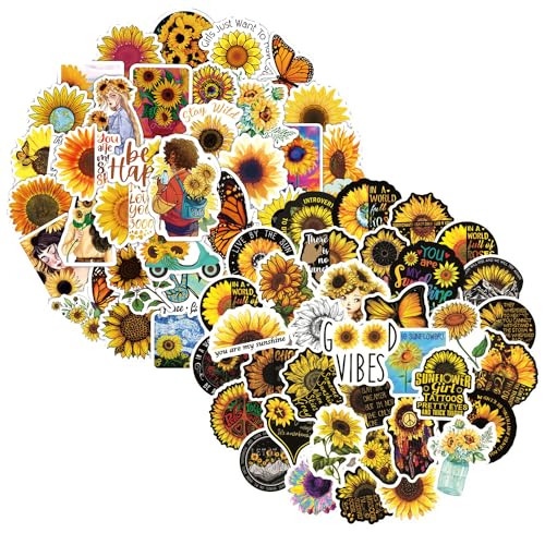 SLEEKEE 100 Sheets of Sunflower Stickers, Flower Stickers, Self-Adhesive Thin Stickers, Waterproof Beautiful Stickers, DIY Diary Stickers, Suitable for Diary Computer Water Bottle Notebook SLEEKEE 100 Sheets of Sunflower Stickers, Flower Stickers, Self-Adhesive Thin Stickers, Waterproof Beautiful Stickers, DIY Diary Stickers, Suitable for Diary Computer Water Bottle Notebook von SLEEKEE