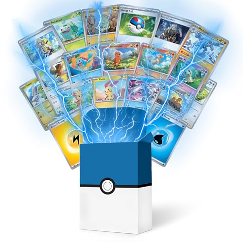 Pokemon Karten Englisch - 50 Originale Sammelkarten mit Holo und Seltenen Karten - Individuelles Kartenset kompatibel mit Pokemonkarten von SLEEVEE