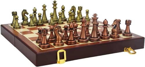 SLGGPJBU International Chess Retro Holz Schachset Luxus Faltschachbrett mit Metall Metall Schachfiguren und Aufbewahrungsschlitzen Familie Tischspiele Schach Geschenke SLGGPJBU International Chess Retro Holz Schachset Luxus Faltschachbrett mit Metall Metall Schachfiguren und Aufbewahrungsschlitzen Familie Tischspiele Schach Geschenke von SLGGPJBU