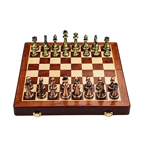 SLGGPJBU Schachset International 29 cm tragbares Holzschach-Set, faltbar, Retro-Schachfiguren, Familienparty, Schach-Set SLGGPJBU Schachset International 29 cm tragbares Holzschach-Set, faltbar, Retro-Schachfiguren, Familienparty, Schach-Set von SLGGPJBU