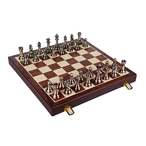 SLGGPJBU Schachset International Metall-Schach-Set für Erwachsene, 50,8 x 50,8 cm, Reise-Schach-Set mit Brett, faltbares Holz-Schachbrett, Schachspiel SLGGPJBU Schachset International Metall-Schach-Set für Erwachsene, 50,8 x 50,8 cm, Reise-Schach-Set mit Brett, faltbares Holz-Schachbrett, Schachspiel von SLGGPJBU
