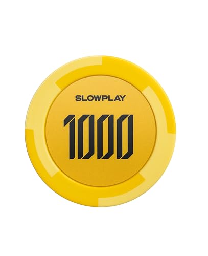 SLOWPLAY Godel Ton-Pokerchips, 14 Gramm Schwerer Tonverbundstoff, 40mm große Chips in Großpackung, 50er-Pack mit einem Wert von 1000 von SLOWPLAY