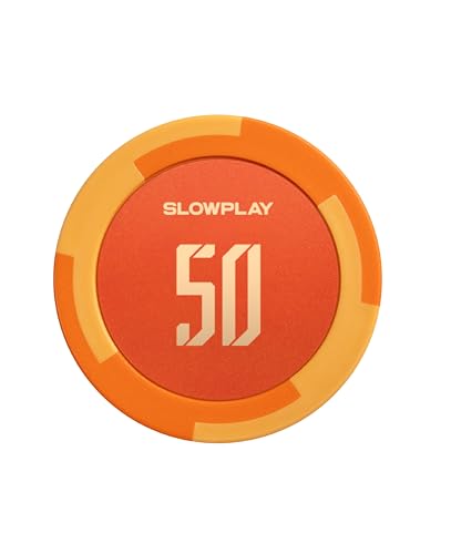 SLOWPLAY Godel Ton-Pokerchips, 14 Gramm Schwerer Tonverbundstoff, 40mm große Chips in Großpackung, 50er-Pack mit einem Wert von 50 von SLOWPLAY
