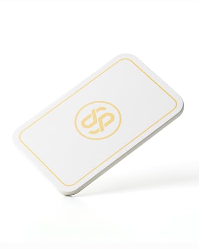 SLOWPLAY Godel rechteckige Pokerchip-Plaketten, 10er-Packung, European Style Profi-Plaketten, Blanko, 34 g Keramik-Verbundmaterial(Weiß) von SLOWPLAY