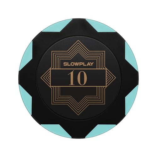 SLOWPLAY Nash Pokerchips aus Ton, 50 Clay Poker Chips Metallkern 14g| für Poker Texas Hold`em | Jetons Casino mit Erstklassiger Verarbeitung und elegantem Design (Wert 10) von SLOWPLAY