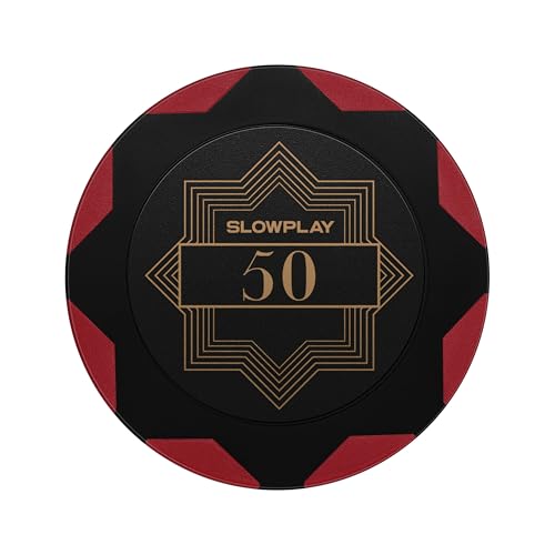SLOWPLAY Nash Pokerchips aus Ton, 50 Clay Poker Chips Metallkern 14g| für Poker Texas Hold`em | Jetons Casino mit Erstklassiger Verarbeitung und elegantem Design (Wert 50) von SLOWPLAY