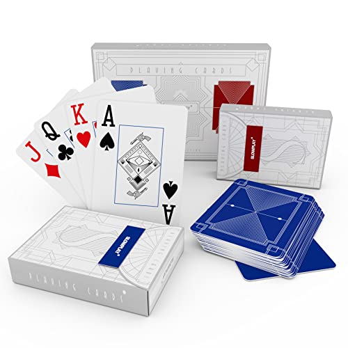 SLOWPLAY Spielkarten aus 100% Kunststoff, Pokerkarten aus Plastik im Doppelpack, plastikkarten mit Jumbo-Index, überlegene Haltbarkeit und wasserfeste, Premium Spielkarten für Texas Holdem Poker SLOWPLAY Spielkarten aus 100% Kunststoff, Pokerkarten aus Plastik im Doppelpack, plastikkarten mit Jumbo-Index, überlegene Haltbarkeit und wasserfeste, Premium Spielkarten für Texas Holdem Poker von SLOWPLAY