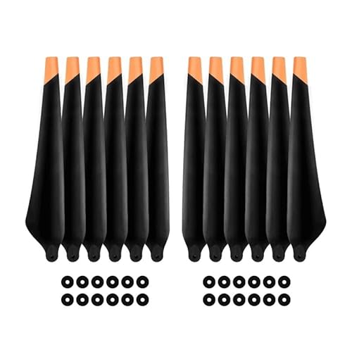 SLRQVFZY 12 stücke Propeller 3820S Propeller CW CCW Klinge Requisiten for DJ-I Agras T30 Drone zubehör(12pcs Black) von SLRQVFZY