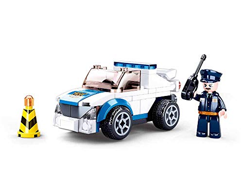 SLUBAN Klemmbausteine M38-B0824 Police Polizeieinsatz Überwachungswagen, Spiel- und Bauset mit 90 Teilen, für Kinder ab 4 Jahren von SLUBAN