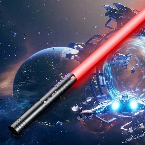 SLVCREK Lichtschwert für Kinder Erwachsene, RGB 12 Farben Lichtschwert, Wiederaufladbar Laserschwert mit FX Sound Lichtschwert Spielzeug für Halloween Dress Up Party War Fighters Warriors von SLVCREK