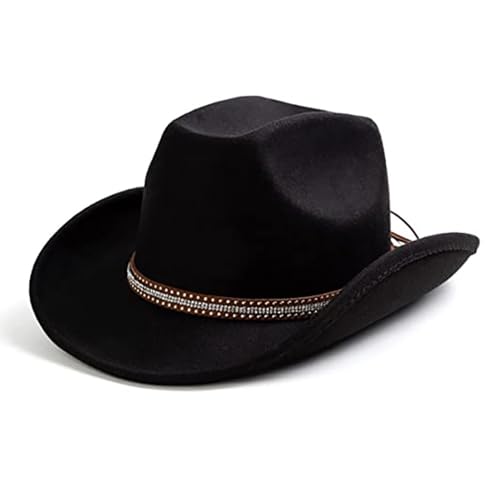 Cowboyhut mit breiter Krempe, Ritterhut für Disco, Haus, Cocktailpartys, Urlaub, einfach für Comedian-Schauspieler Cowboyhut mit breiter Krempe, Ritterhut für Disco, Haus, Cocktailpartys, Urlaub, einfach für Comedian-Schauspieler von SLXLYH