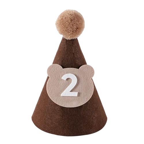 Kaffeebär, Baby-Geburtstagshut, weiche Duschparty, Schirm, verstellbare Größe mit Ziffern, Zahlen, kreative Fotografie-Requisite Kaffeebär, Baby-Geburtstagshut, weiche Duschparty, Schirm, verstellbare Größe mit Ziffern, Zahlen, kreative Fotografie-Requisite von SLXLYH