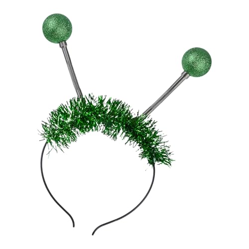 Lustiges und leichtes Alien-Federball-Haarband mit einfacher Knopfsteuerung, Kostüm-Kopfschmuck für Festival-Anlässe von SLXLYH