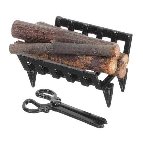 SLXLYH 1/12 Miniatur Holzbrennholz Rack Mit Rack Und Zange Für Dollhouses Dekoration Und Realistische Szenenanordnung SLXLYH 1/12 Miniatur Holzbrennholz Rack Mit Rack Und Zange Für Dollhouses Dekoration Und Realistische Szenenanordnung von SLXLYH