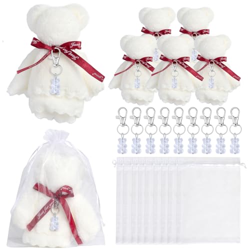 SLXLYH Bär-Schlüsselanhänger mit Handtuch-Organza-Beuteln und Dankeskarten für Babypartys, Partyzubehör für Hochzeit, Geburtstag, Party-Dekoration SLXLYH Bär-Schlüsselanhänger mit Handtuch-Organza-Beuteln und Dankeskarten für Babypartys, Partyzubehör für Hochzeit, Geburtstag, Party-Dekoration von SLXLYH
