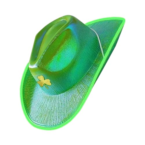 SLXLYH Beliebter LED-Hut mit grünem Kleeblatt für St. Patrick's Day, irische Feiertagsrequisiten, Partyhut, Festival, Thema, Veranstaltung, Kopfbedeckung für alle Altersgruppen (Grünlichtführer) von SLXLYH
