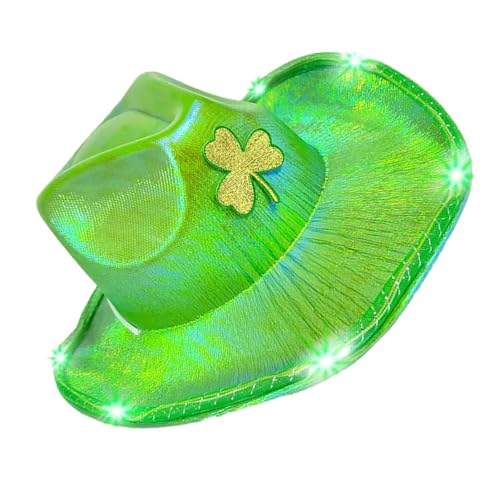 SLXLYH Beliebter LED-Hut mit grünem Kleeblatt für den St. Patrick's Day, irische Feiertagsrequisiten, Party-Hut, Festival, Thema, Veranstaltung, Kopfbedeckung für alle Altersgruppen (grün und bunt) SLXLYH Beliebter LED-Hut mit grünem Kleeblatt für den St. Patrick's Day, irische Feiertagsrequisiten, Party-Hut, Festival, Thema, Veranstaltung, Kopfbedeckung für alle Altersgruppen (grün und bunt) von SLXLYH